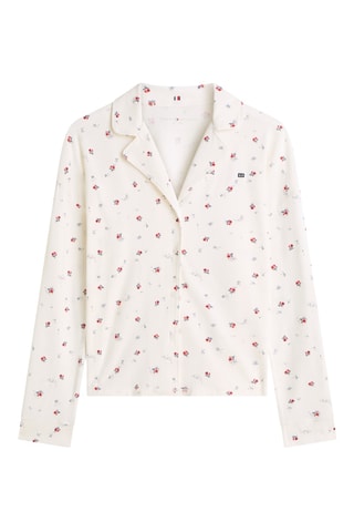 Camisa de pijama em algodão biológico - Cru