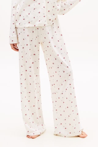 Calças de pijama em algodão biológico - Cru