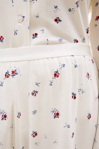 Calças de pijama em algodão biológico - Cru