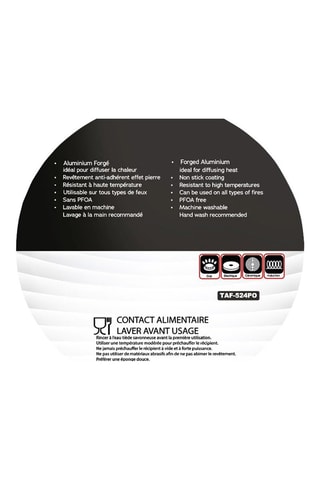 Padella in alluminio forgiato rivestimento marmo Silver - 24 cm