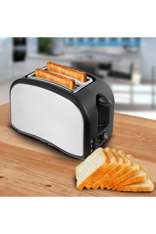 Tostapane - 800 W - 2 fette - Argentato e nero