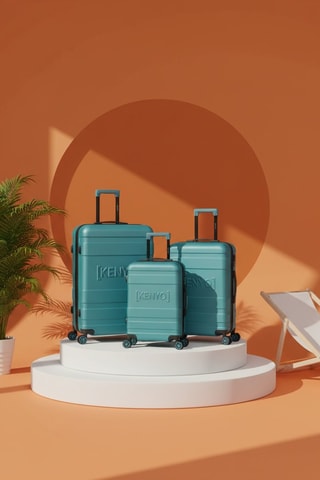 Set de 3 valises - Bleu - 55/65/75,5 cm - Bleu