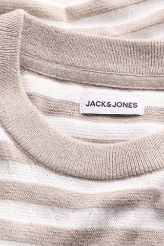 Pull relaxed en coton biologique - Beige et blanc