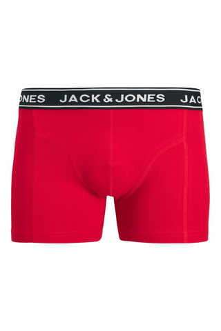 5 boxers en coton biologique - Bleu marine et rouge