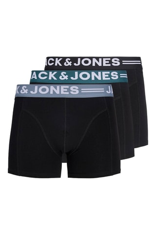 3 boxers en coton biologique - Noir et bleu