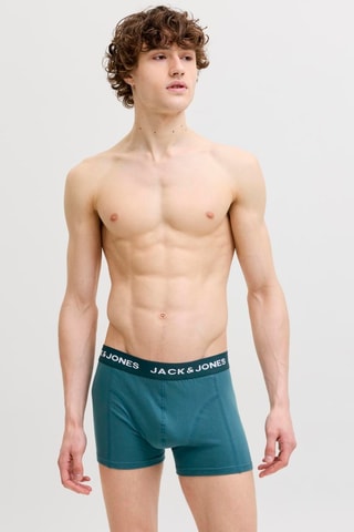3 boxers en coton biologique - Bleu et vert