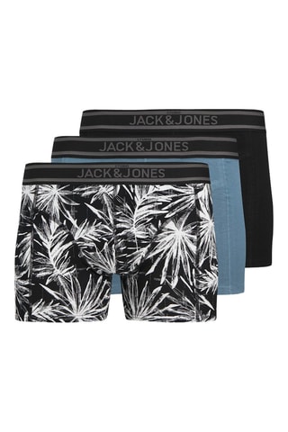 3 boxers en coton biologique - Noir et bleu