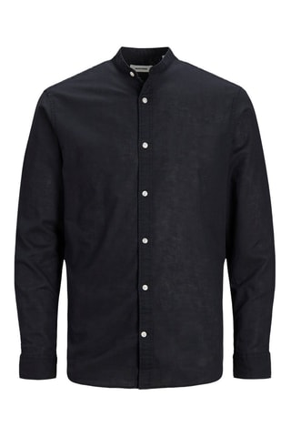 Chemise slim en lin - Noir