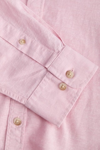 Chemise slim en lin - Rose