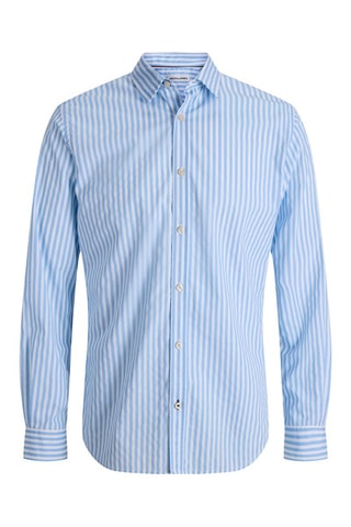 Chemise slim en coton biologique - Bleu