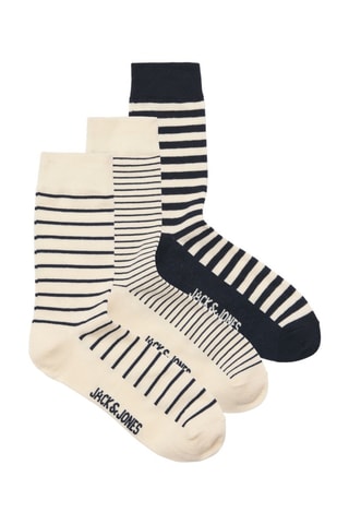 3 paires de chaussettes - Ecru et bleu marine