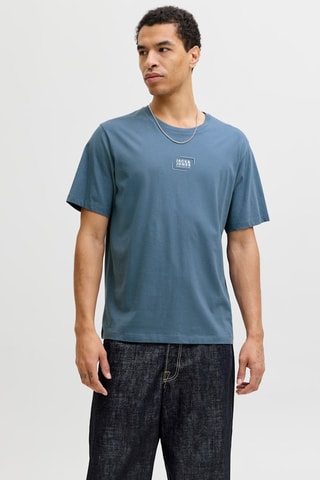 T-shirt regular en coton biologique - Bleu