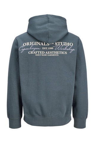Sweat relaxed à capuche - Bleu-gris