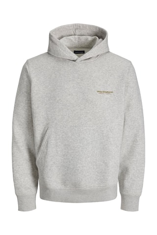 Sweat relaxed à capuche - Gris clair chiné