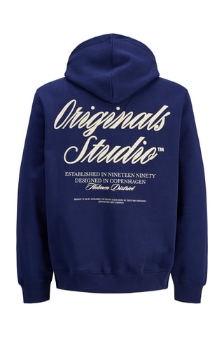 Sweat relaxed à capuche - Bleu marine