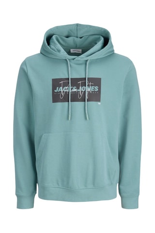 Sweat à capuche en coton biologique - Bleu-vert