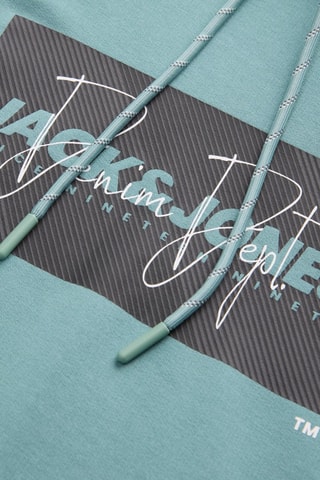 Sweat à capuche en coton biologique - Bleu-vert