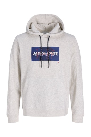 Sweat à capuche en coton biologique - Blanc chiné