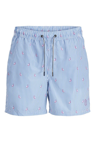 Short de bain - Blanc et bleu marine