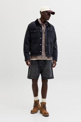 Bermuda relaxed en jean - Noir 