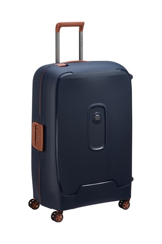 Valise grand volume Moncey (L) - 76 cm - Bleu et marron