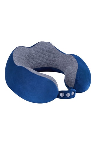 Oreiller de voyage à mémoire de forme - Bleu et gris