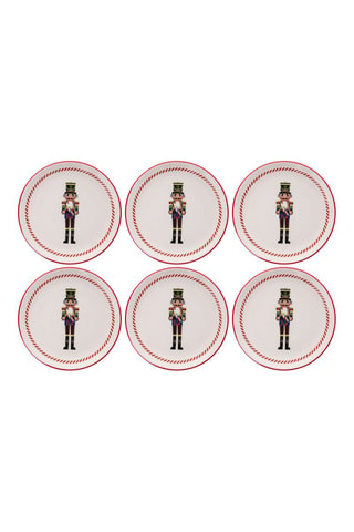 6 assiettes à dessert en porcelaine - 19,3 cm