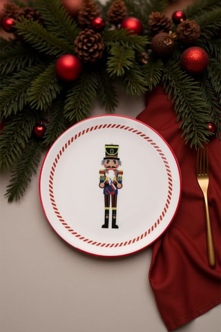 6 assiettes plates en céramique - 25,5 cm
