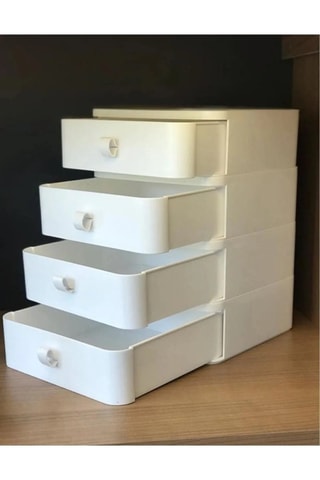 Organisateur de maquillage -  21 x 16 x 21 cm - Blanc