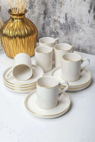 Service à café en porcelaine - 12 pièces