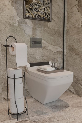 Porte papier toilette - Noir - Asir