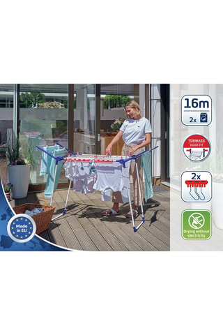 Etendoir à linge sur pieds Pegasus 160 Solid Slim en acier inoxydable - 16 m d'étendage