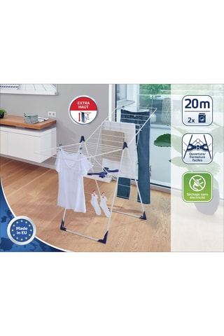 Etendoir à linge sur pieds Classic 200 Flex en acier inoxydable - 20 m d'étendage