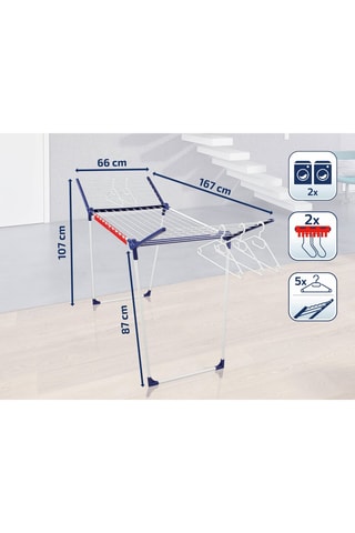 Etendoir à linge sur pieds Pegasus 200 en acier inoxydable - 20 m d'étendage