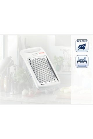 Râpe à noix de muscade en acier inoxydable et plastique sans BPA - 15 x 6,8 x 4 cm
