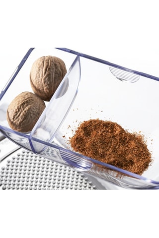 Râpe à noix de muscade en acier inoxydable et plastique sans BPA - 15 x 6,8 x 4 cm