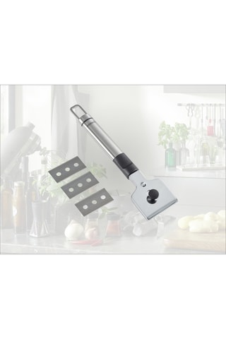 Racloir pour plaque de cuisson en acier inoxydable