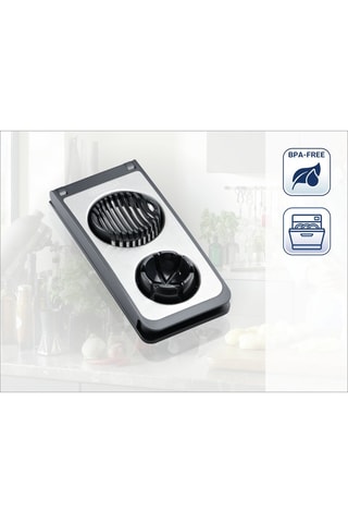Coupe-œufs 3-en-1 en acier inoxydable et plastique sans BPA - 19 x 9 x 3,5 cm