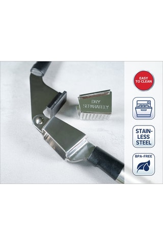 Presse-ail en acier inoxydable et plastique sans BPA - 2,9 x 5,5 x 19,5 cm