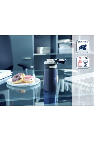 Gourde isotherme en acier inoxydable, plastique sans BPA et silicone - 35 cl
