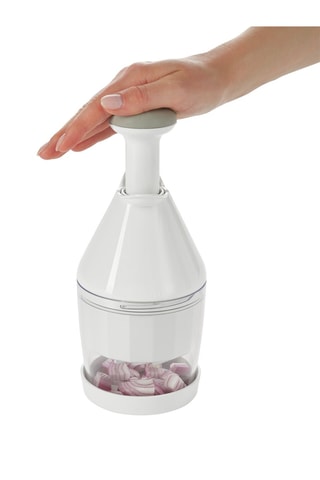 Hachoir en acier inoxydable et silicone - 10 x 10 x 23,5 cm