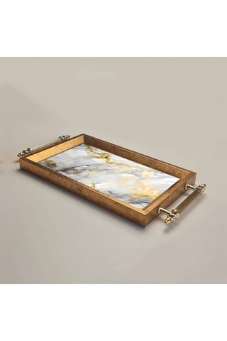 Plateau de service en verre - 34 x 18 x 2 cm