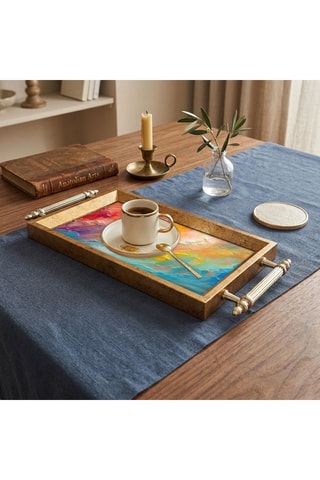 Plateau de service en verre - 34 x 18 x 2 cm