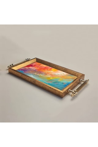 Plateau de service en verre - 34 x 18 x 2 cm