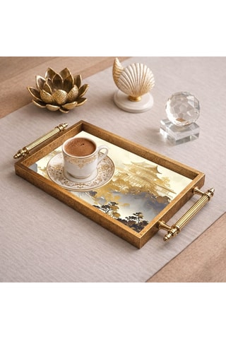 Plateau de service en verre - 34 x 18 x 2 cm