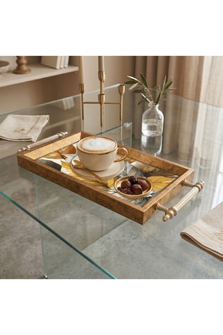 Plateau de service en verre - 34 x 18 x 2 cm