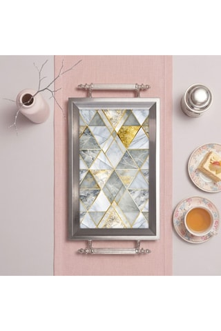 Plateau de service en verre - 34 x 18 x 2 cm