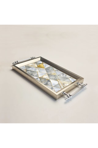 Plateau de service en verre - 34 x 18 x 2 cm