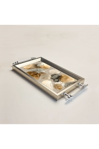 Plateau de service en verre - 34 x 18 x 2 cm