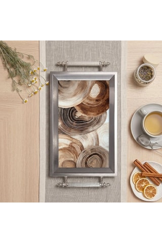 Plateau de service en verre - 34 x 18 x 2 cm
